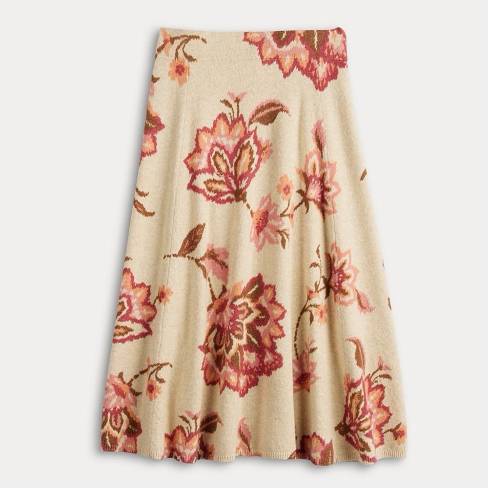 LC Lauren Conrad A-Line Midi Sweater Skirt